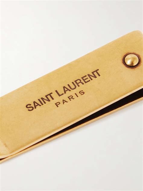 saint laurent gold money clip.